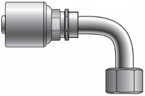 Gates MegaCrimp® Long Drop Female SAE Flat Face 90° Couplings