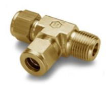 Ham-Let Let-Lok® brass imperial male run tee NPT 