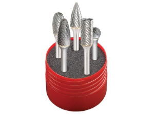 SOLID CARBIDE ROTARY BURR CYLINDRICAL SET 5 PIECE