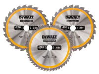 DT1963 CONSTRUCTION CIRCULAR SAW BLADE 3 PACK 250 X 30MM X 2