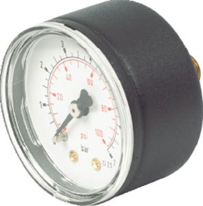 Vale® 50mm Centre Back Panel Mounted Pressure Gauge BSPP